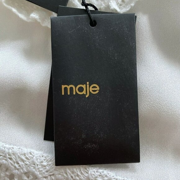 Maje Lava Embroidered Lace Top in Ecru Woman's Sz 1 (US Sz S) NWT - Picture 9 of 11